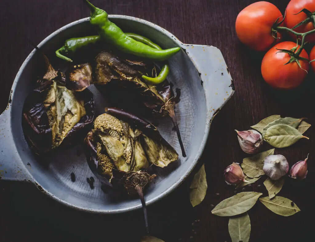 Chili Roasted Eggplant with Honey