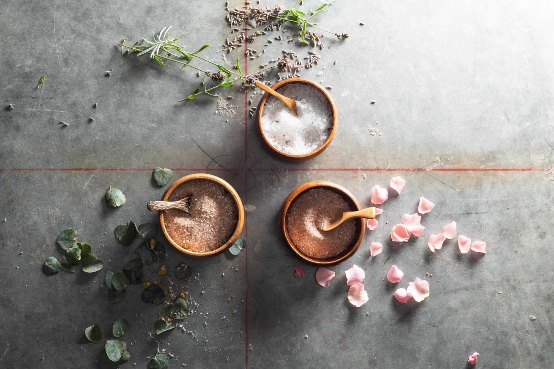 self care with bee inspire soaks and raw ingredients