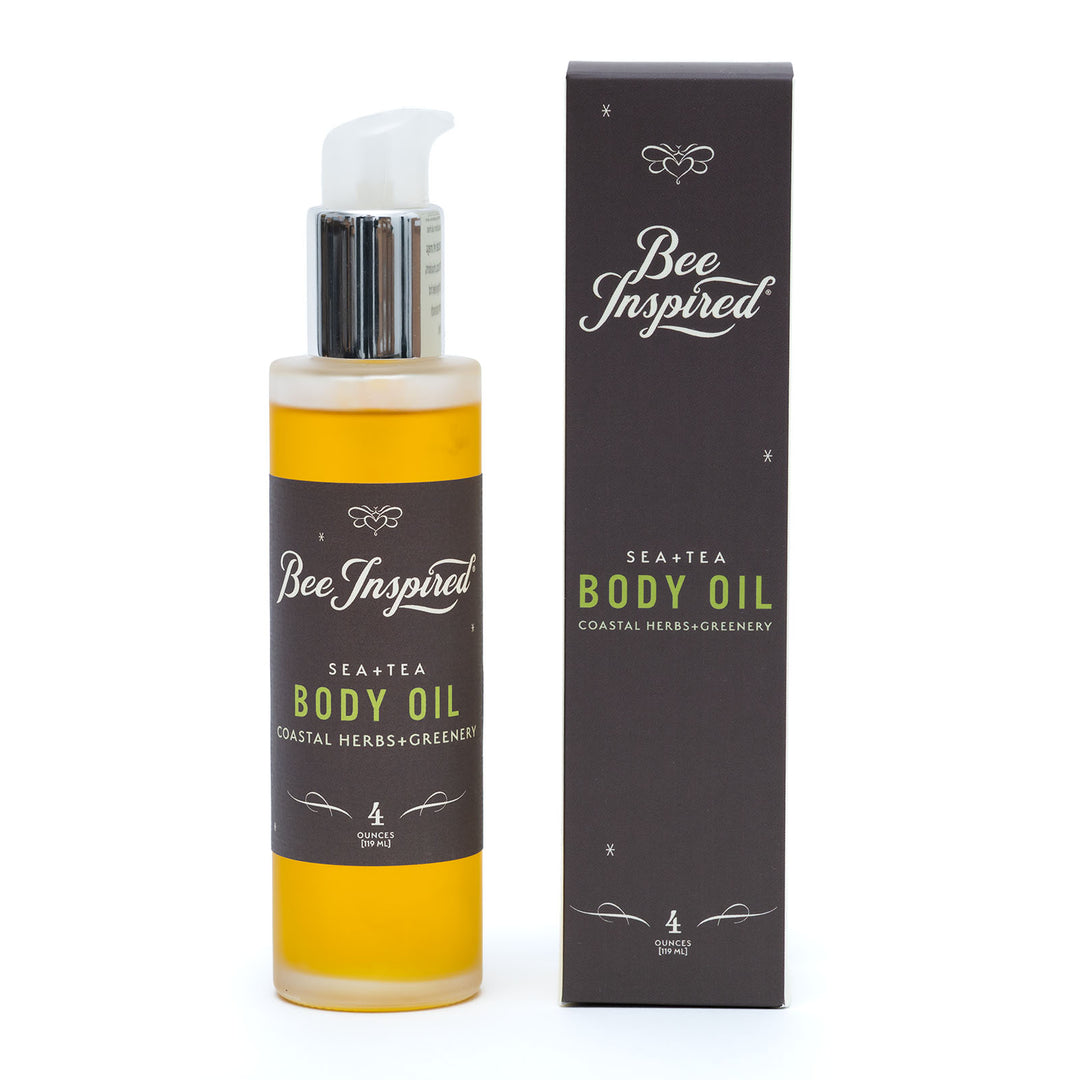 Sea+Tea body oil against white