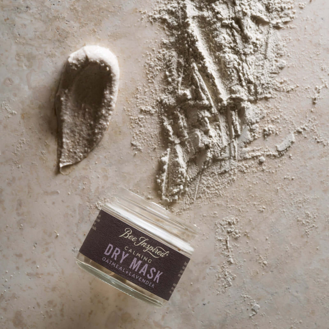 Calming dry mask on table