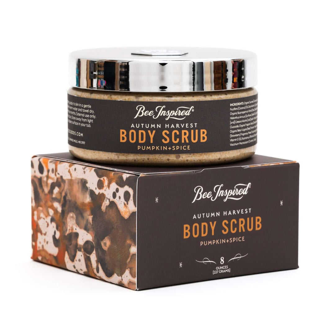Autumn Harvest body scrub on white