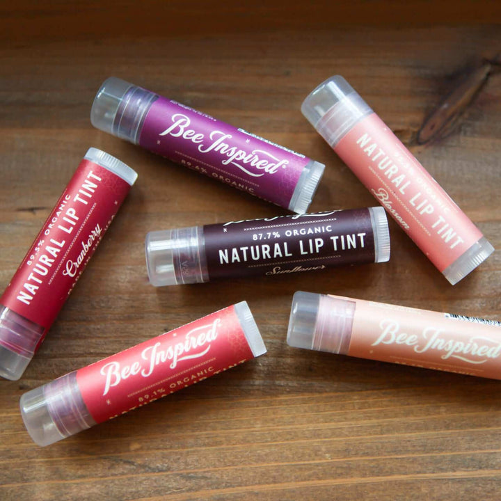 Lip tint 6-pack variety set on wood