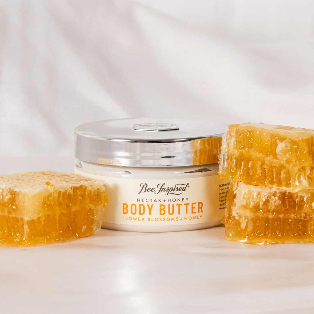 nectar and honey body butter with honeycomb