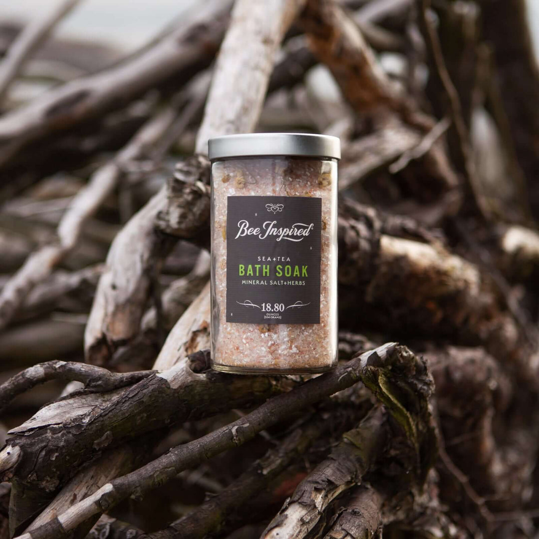 Sea+Tea bath soak on driftwood