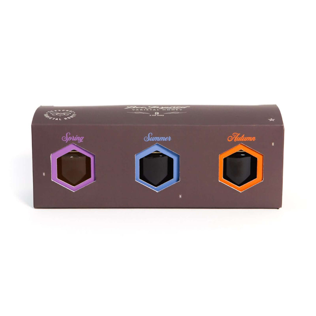 Seasonal Honey Trio on white