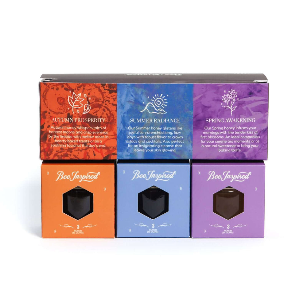 Seasonal Honey Trio on white