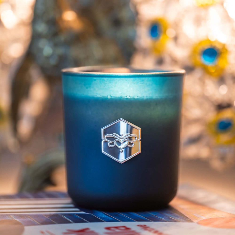 Signature candle on set