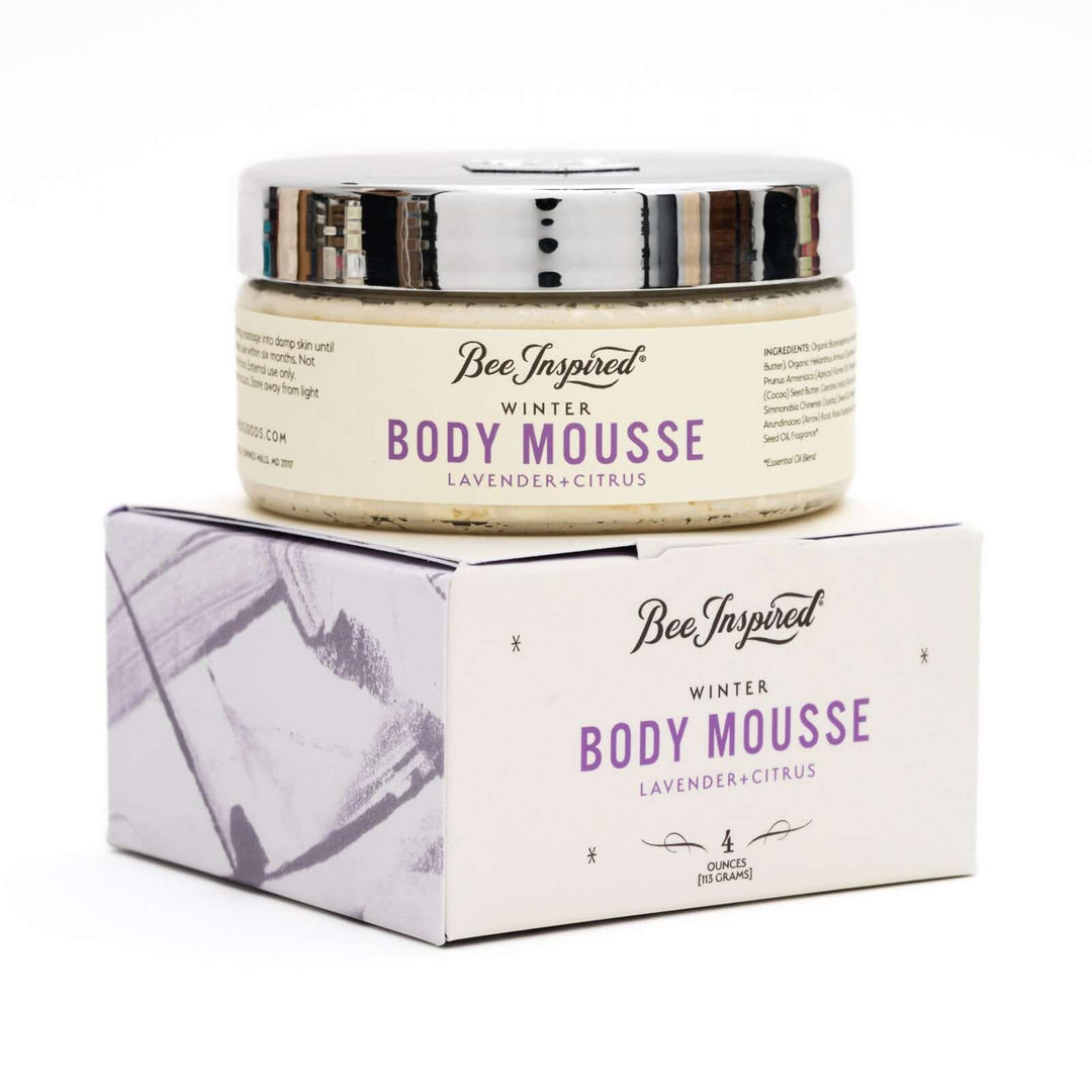 Winter body mousse on white