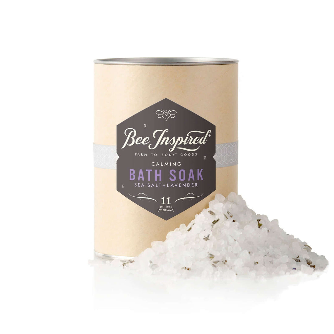 Calming bath soak on white