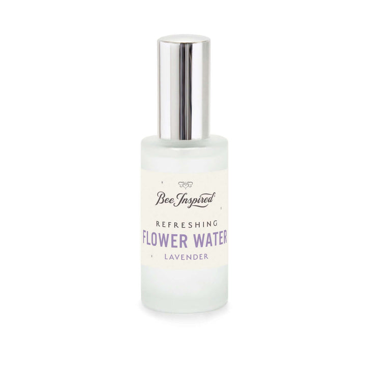 Bee Inspired lavender flower water against white