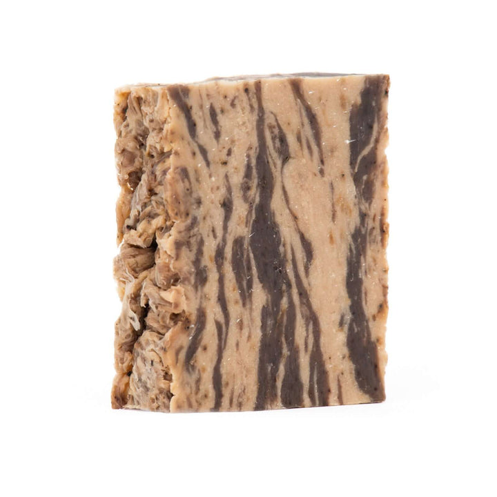 Coffee+Cream bar soap out of box on white