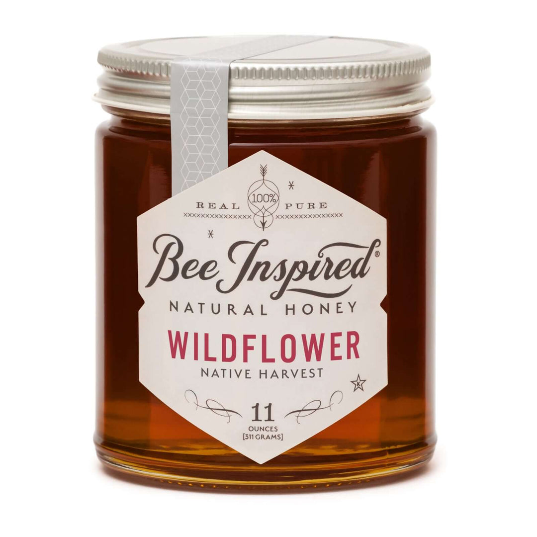 Wildflower honey on white