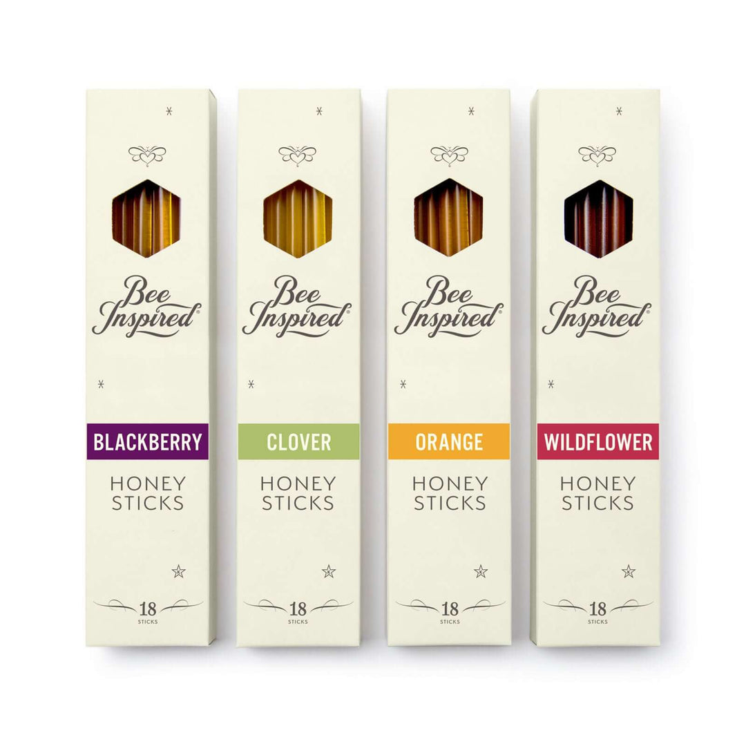 Boxes of varietal honey sticks