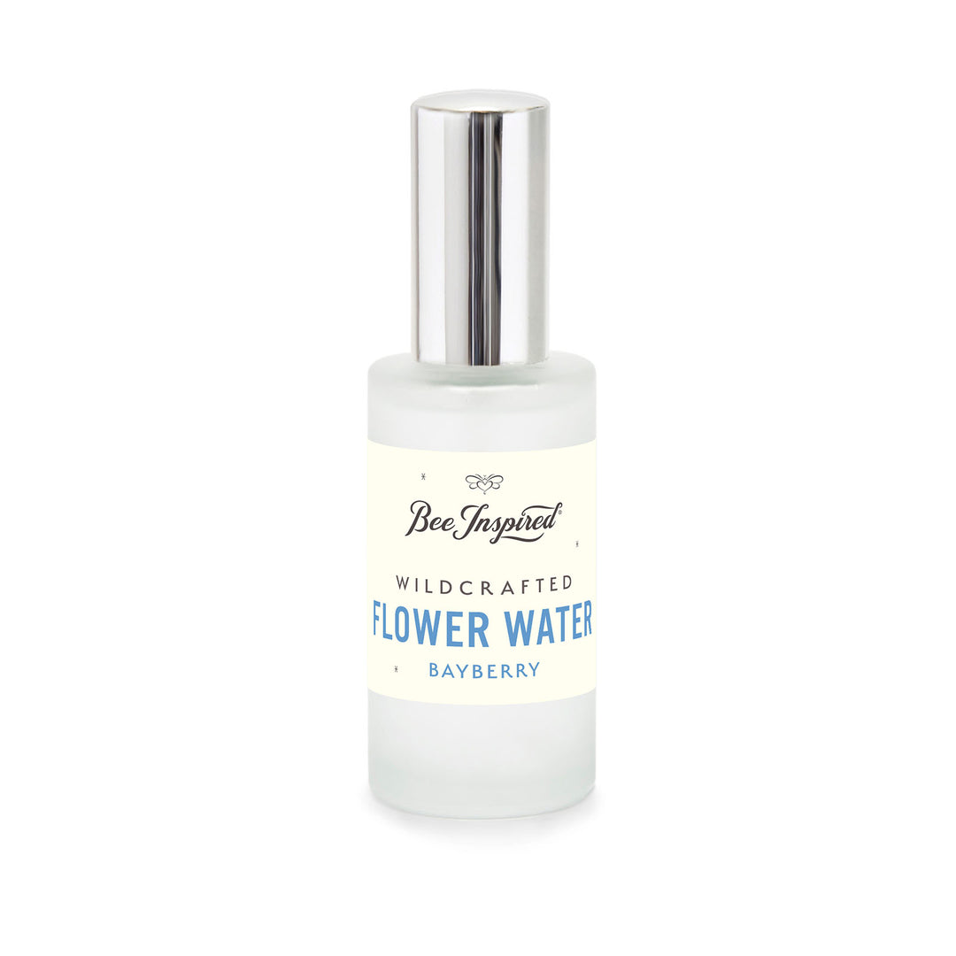 bee inspired bayberry flower water on white