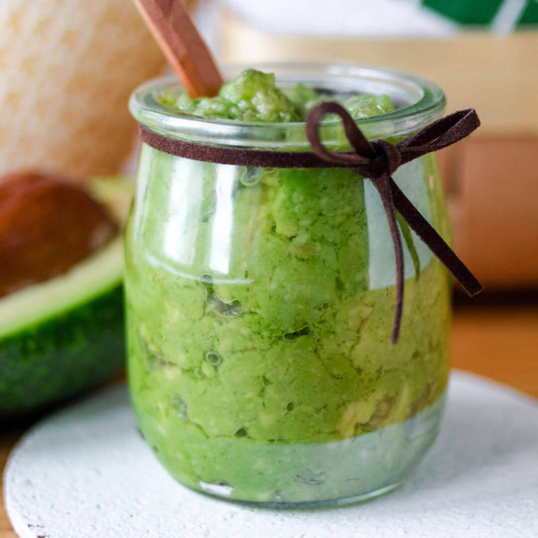 a jar of honey avocado face mask