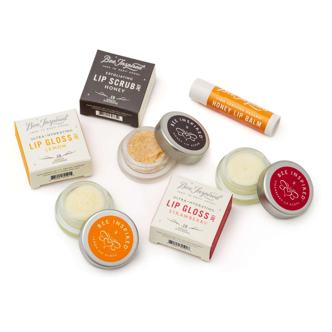 Honey Kissed Lips set on white