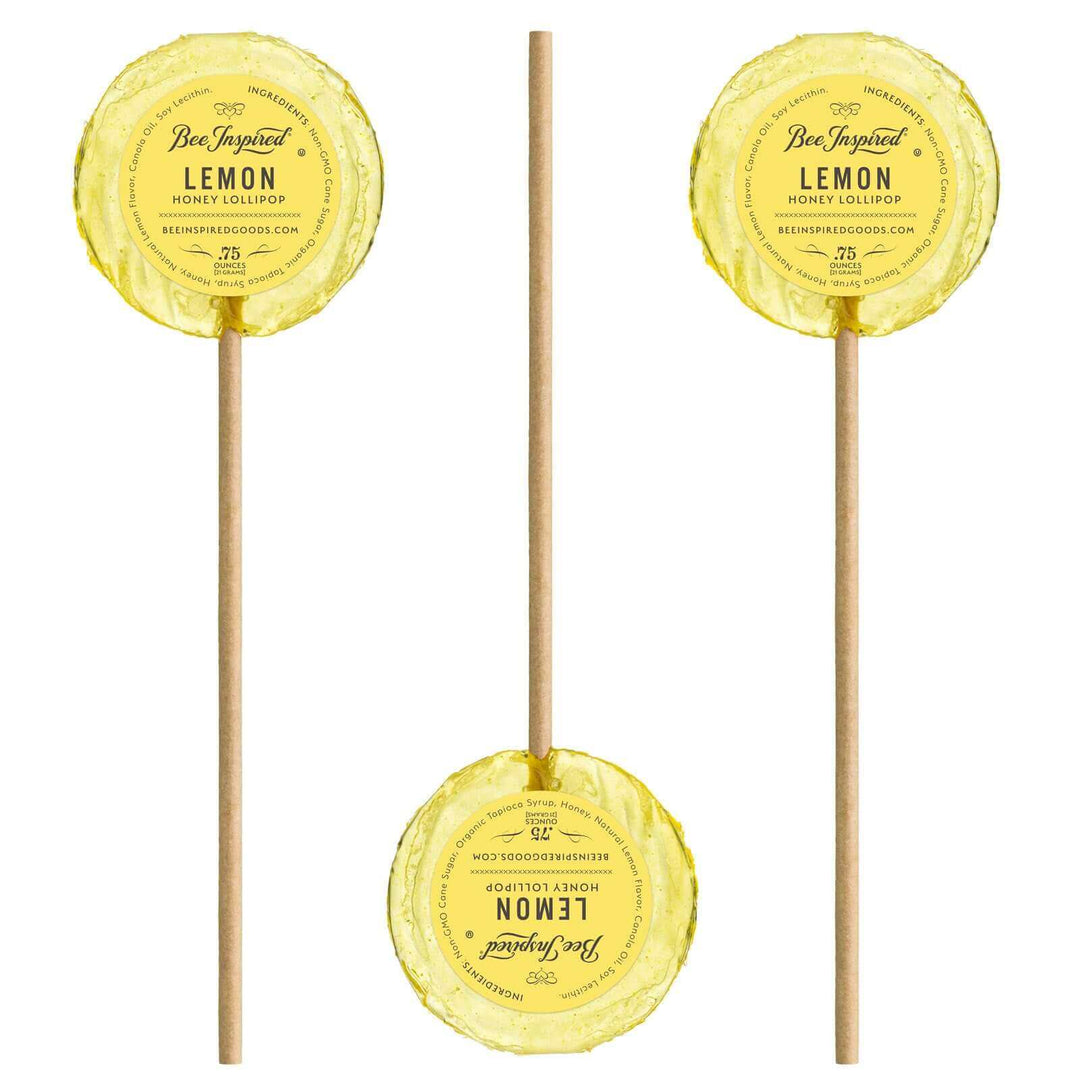 lemon lollipops on white