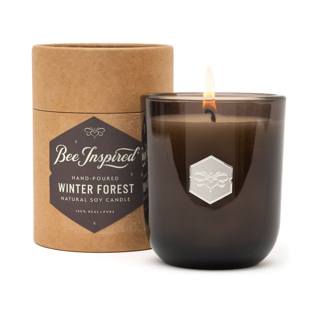 winter forest luxe candle on white
