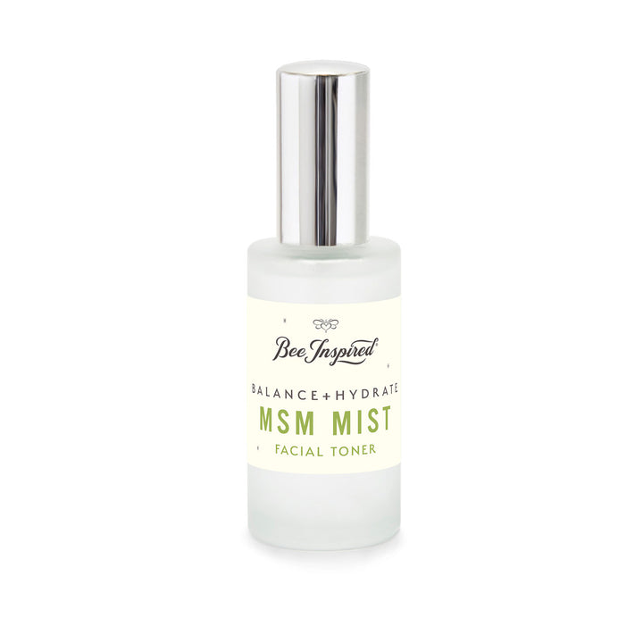 bee inspired MSM mist facial toner on white
