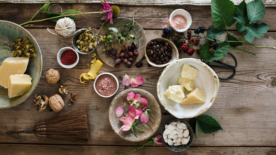 aerial view of Place in the Sun body butter raw ingredients