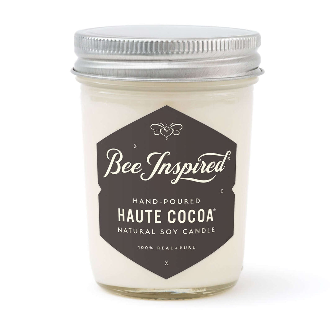 Haute Cocoa jelly jar candle on white