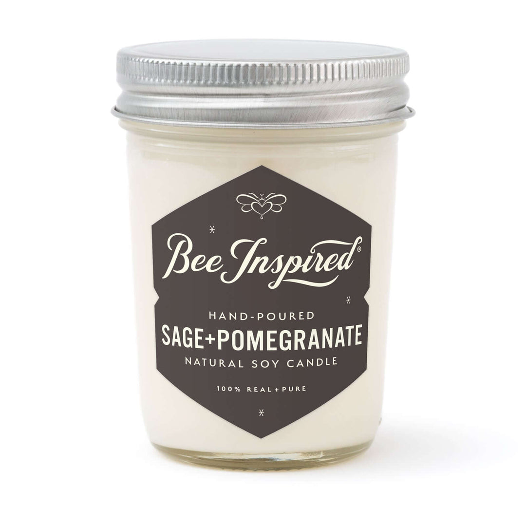 Sage+Pomegranate jelly jar candle on white