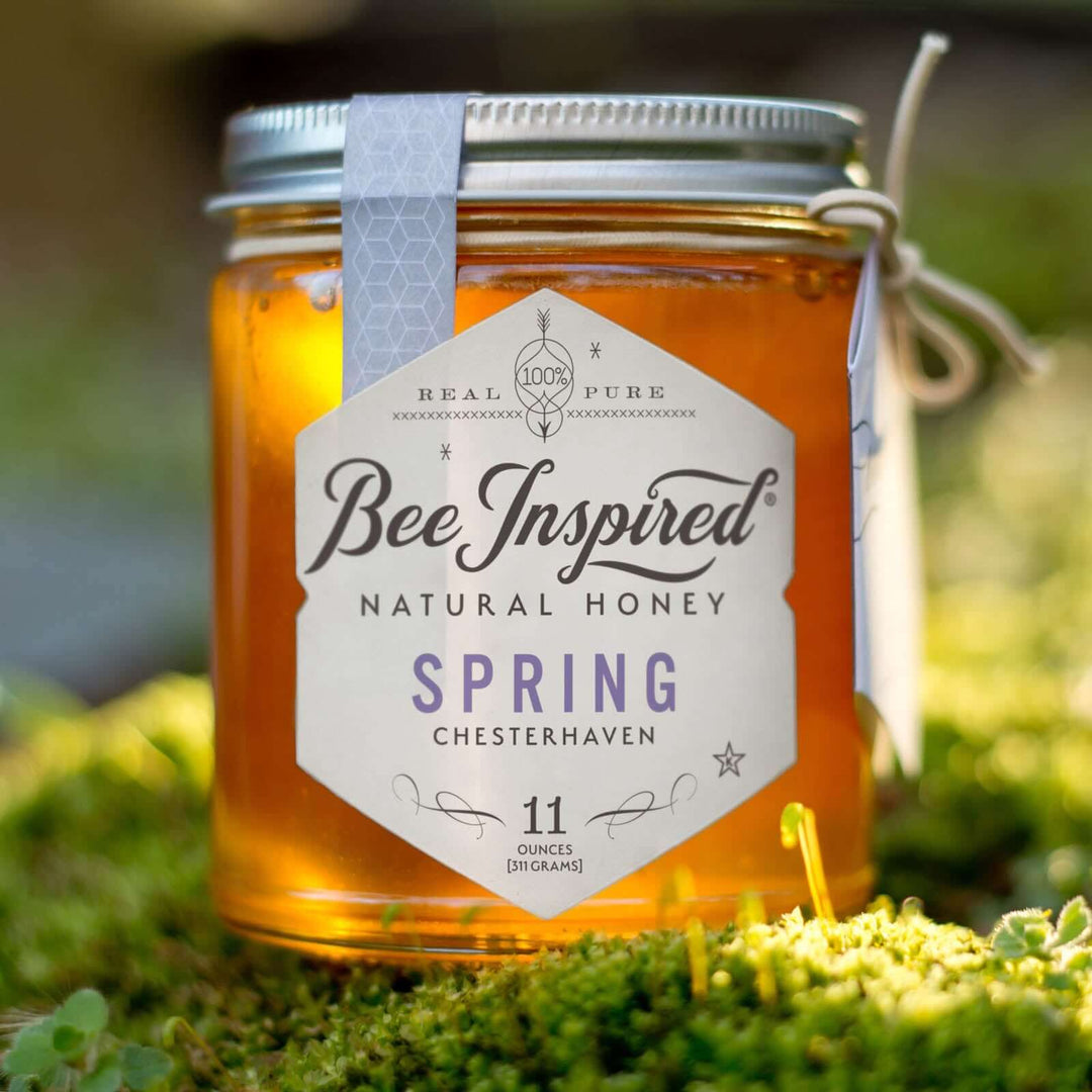 Spring honey on bed of moss