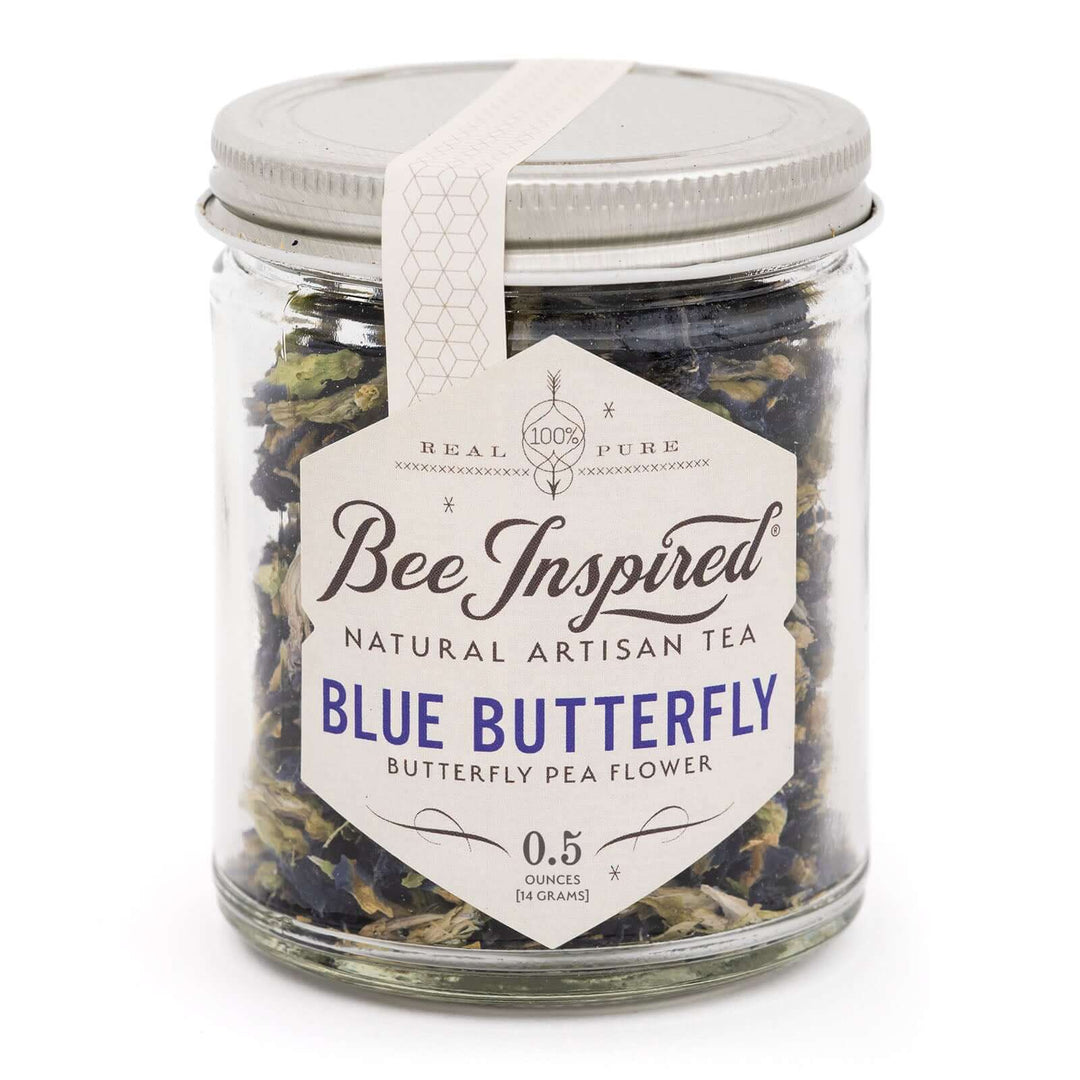 Blue Butterfly tea on white