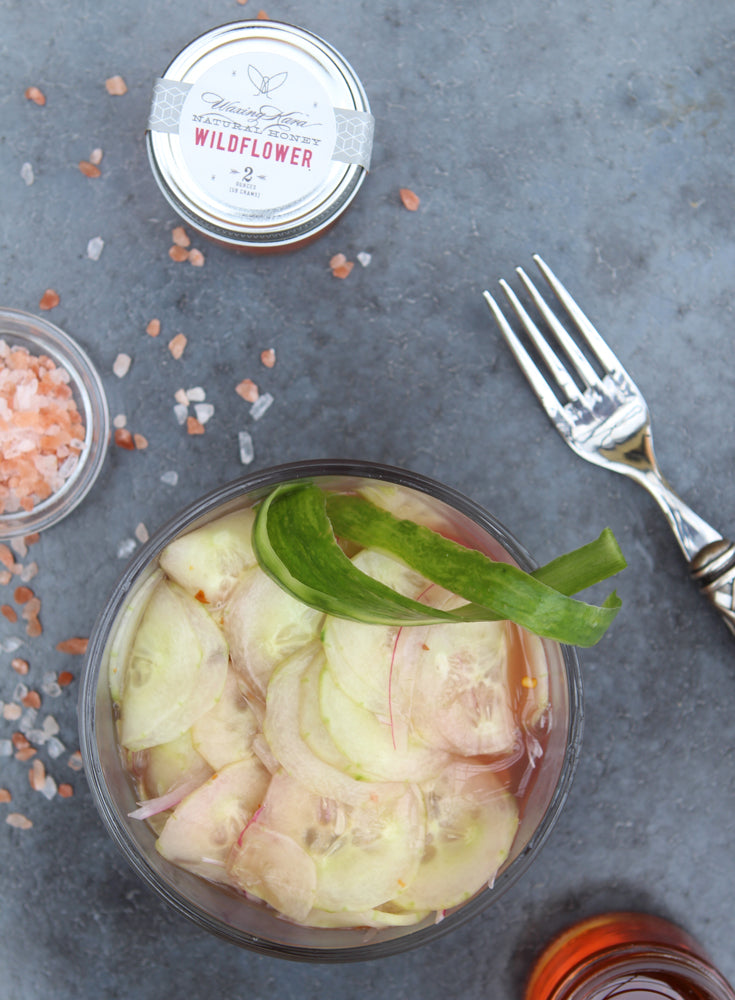 Easy Cucumber Salad with Honey Vinaigrette Dressing