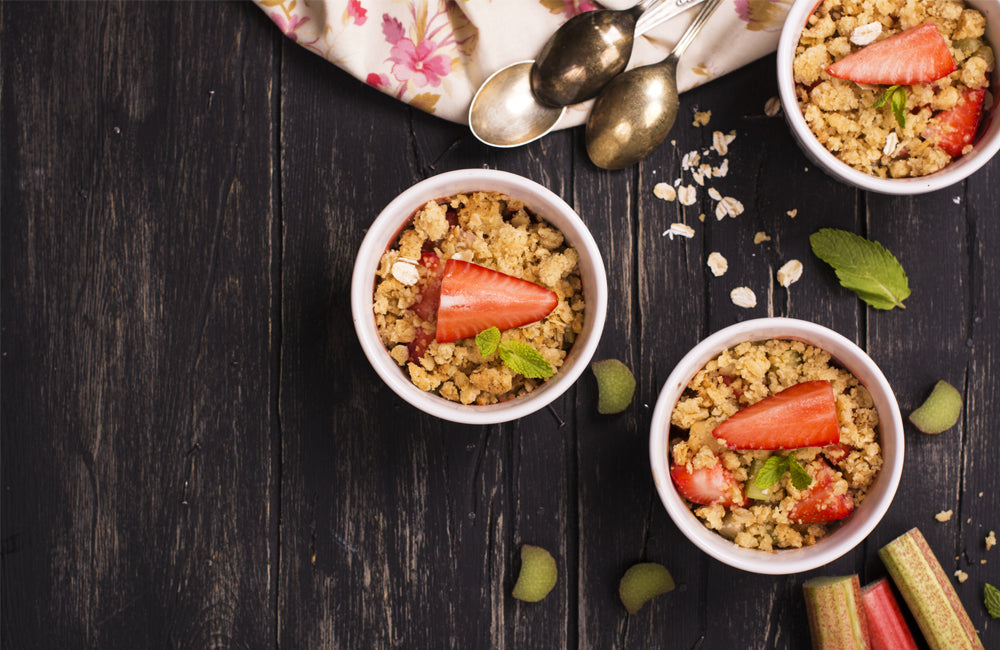 Bee Crisp: Gluten-Free Strawberry Rhubarb Crumble