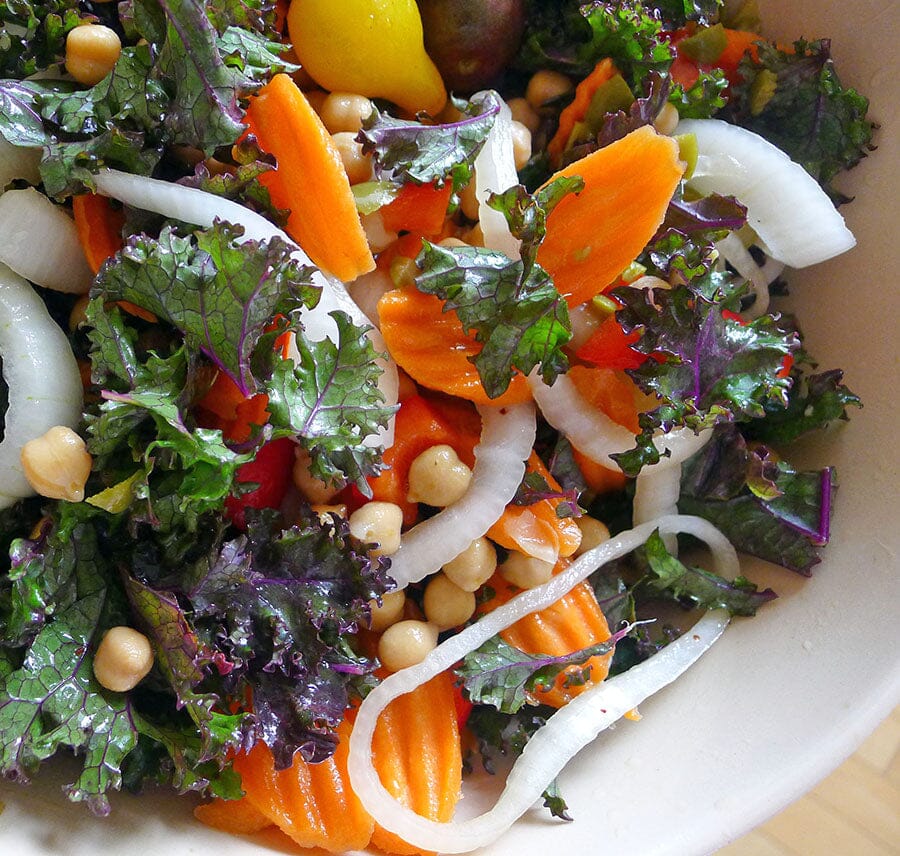 Kale Salad Recipe with Chickpeas