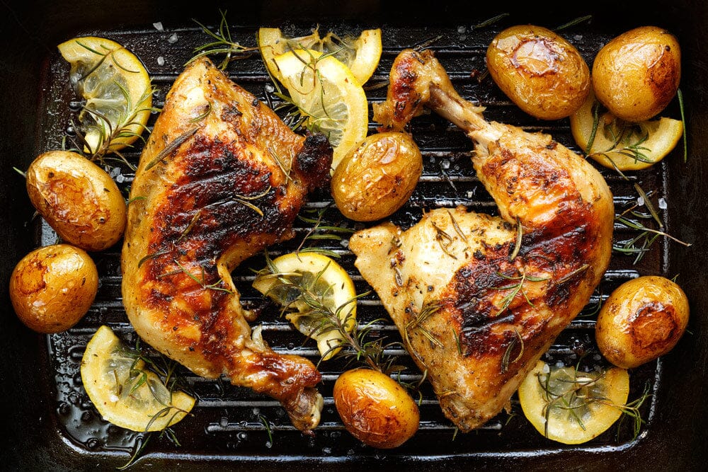 honey-glazed chicken on grill rack