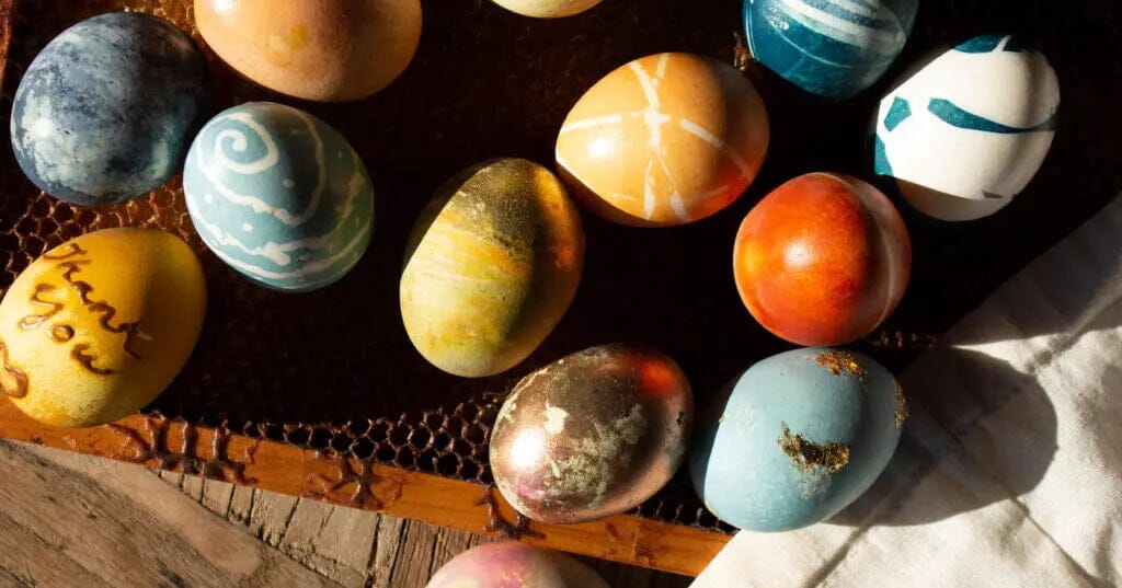 naturally dyed easter eggs