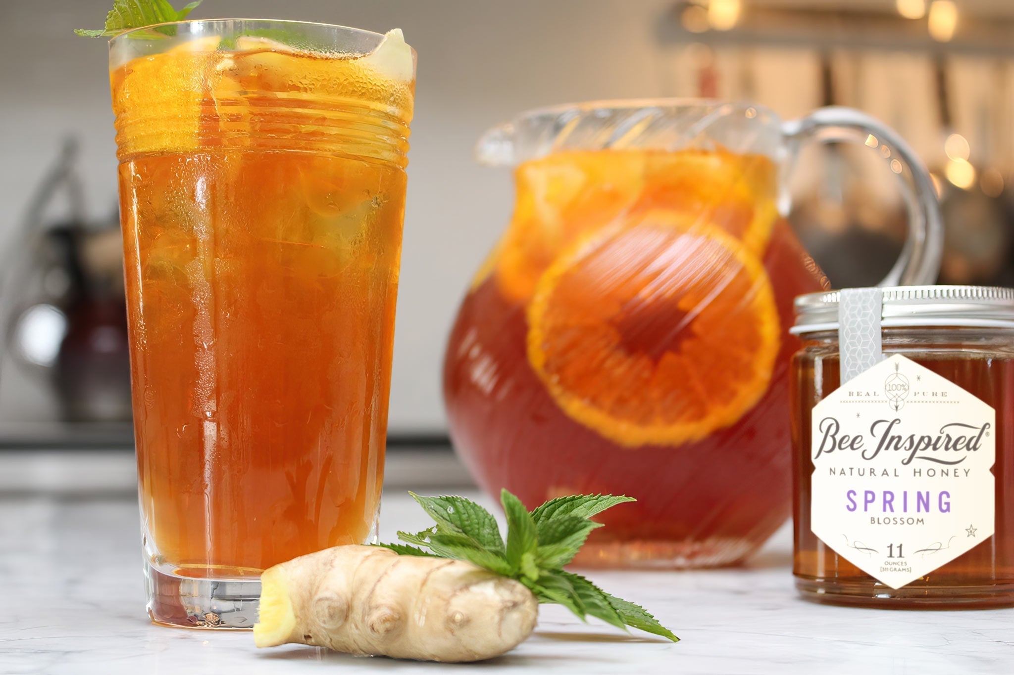 Honey and Ginger Iced Tea