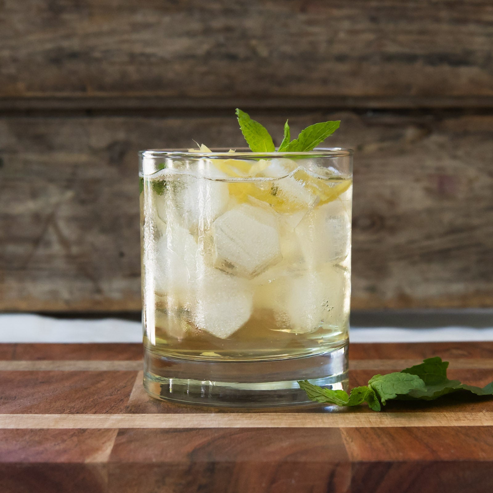 mint julep cocktail with sprigs of mint