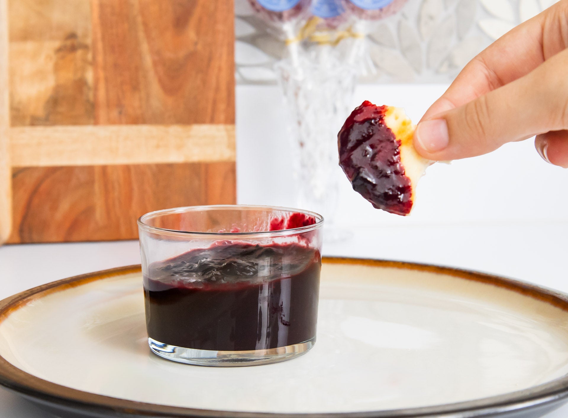 blueberry ketchup in a glass