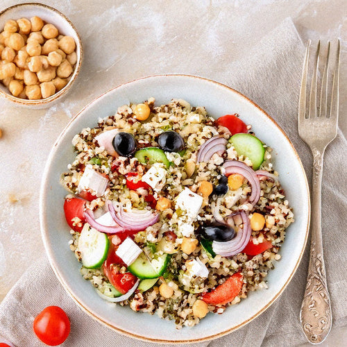 quinoa salad in a serving bowl