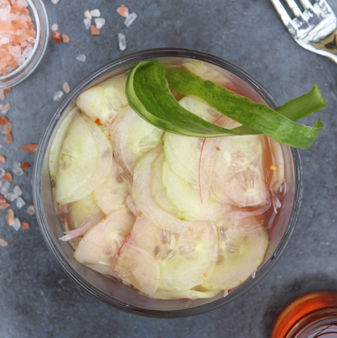 cucumber salad with honey vinaigrette dressing