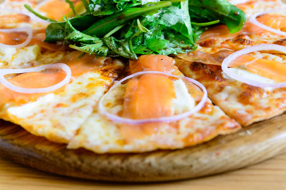 Smoked Salmon Pizza with Honey Drizzle