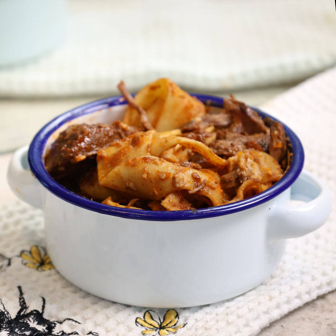beef goulash and egg noodles