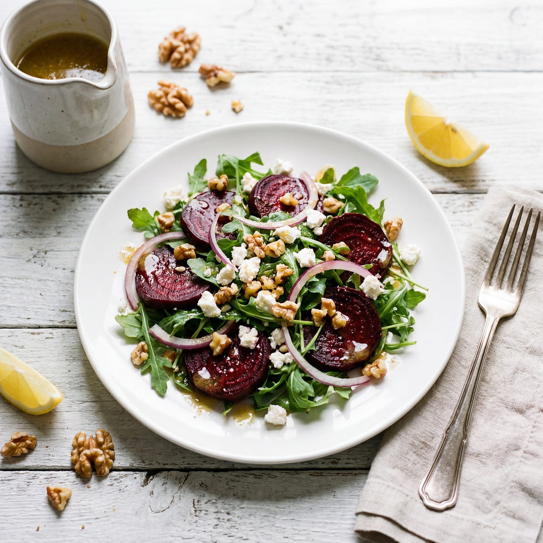 Arugula Beetroot Salad with Honey Lemon Vinaigrette