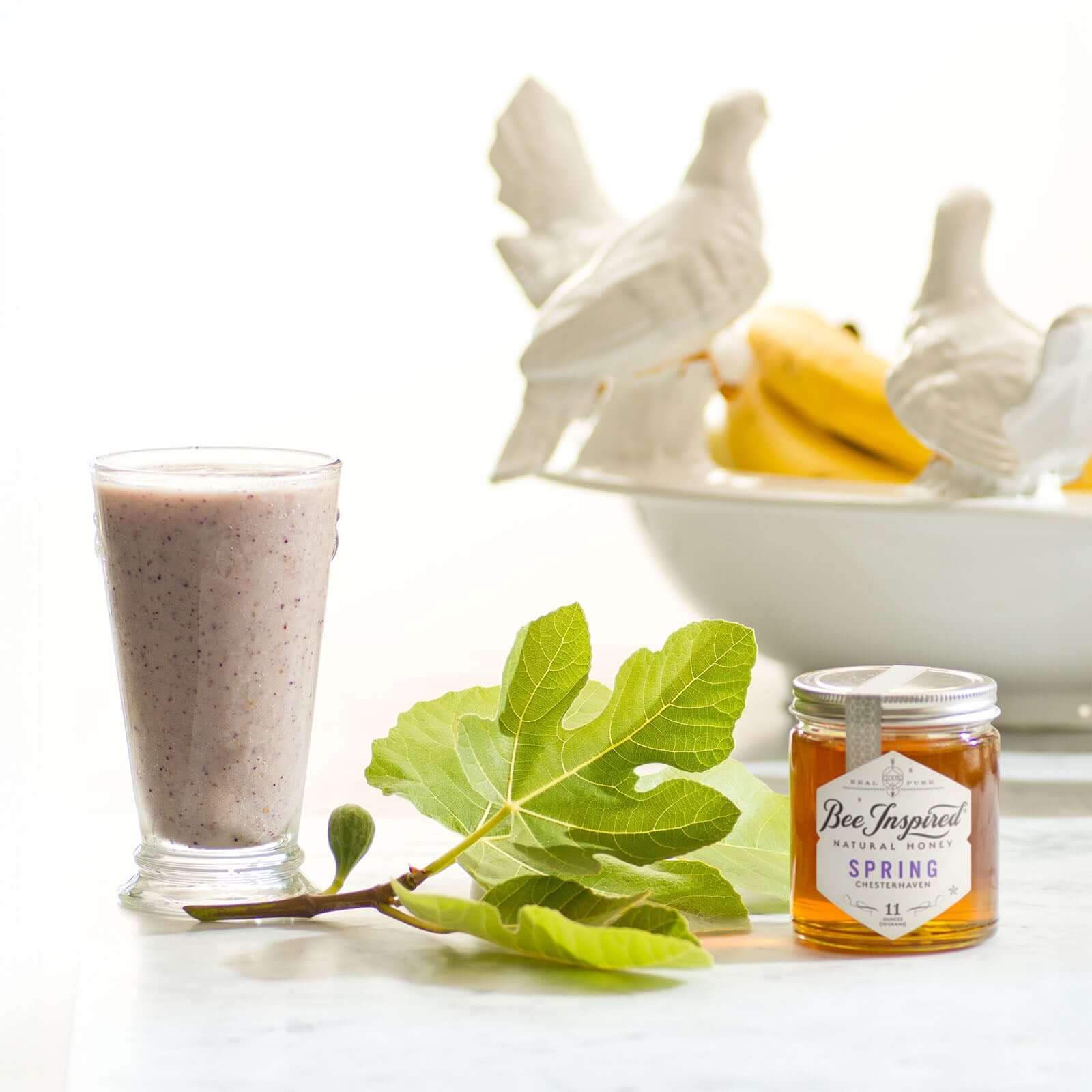 Fig Smoothie Made with Honey