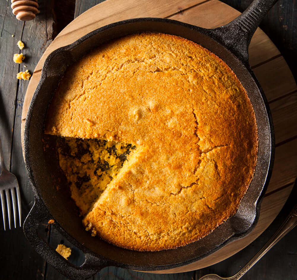 cornbread in a skillet