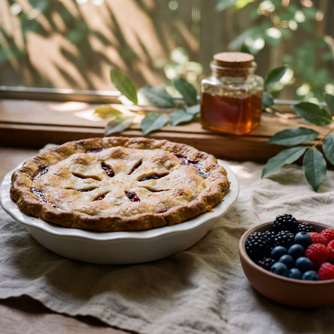 Bumbleberry Pie with Blackberry Honey