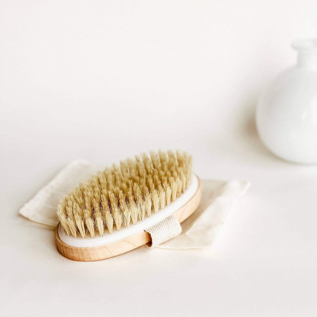 Dry brushing skin