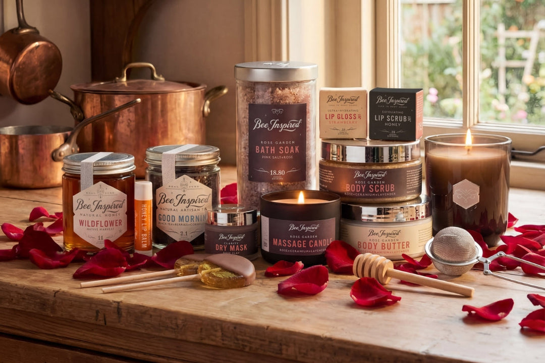 Experience Love Gift in a rustic kitchen surrounded by rose petals