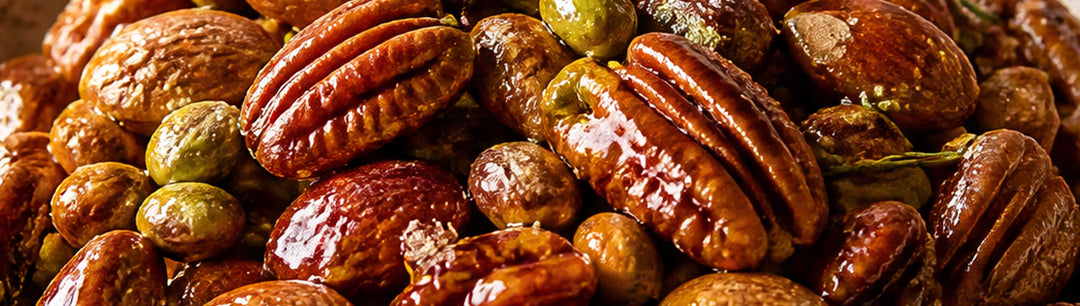 candied, pecans, pistachios, almonds 
