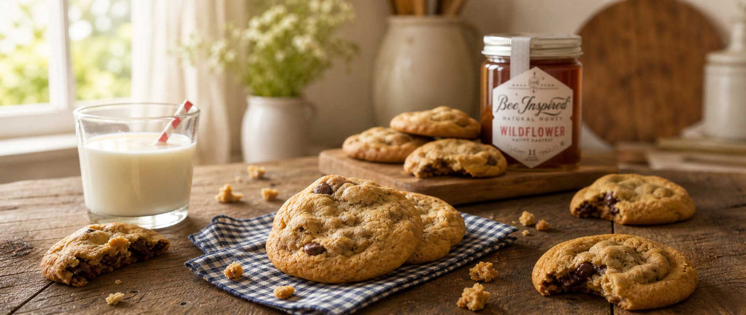 honey chocolate chip cookies made wtih chips