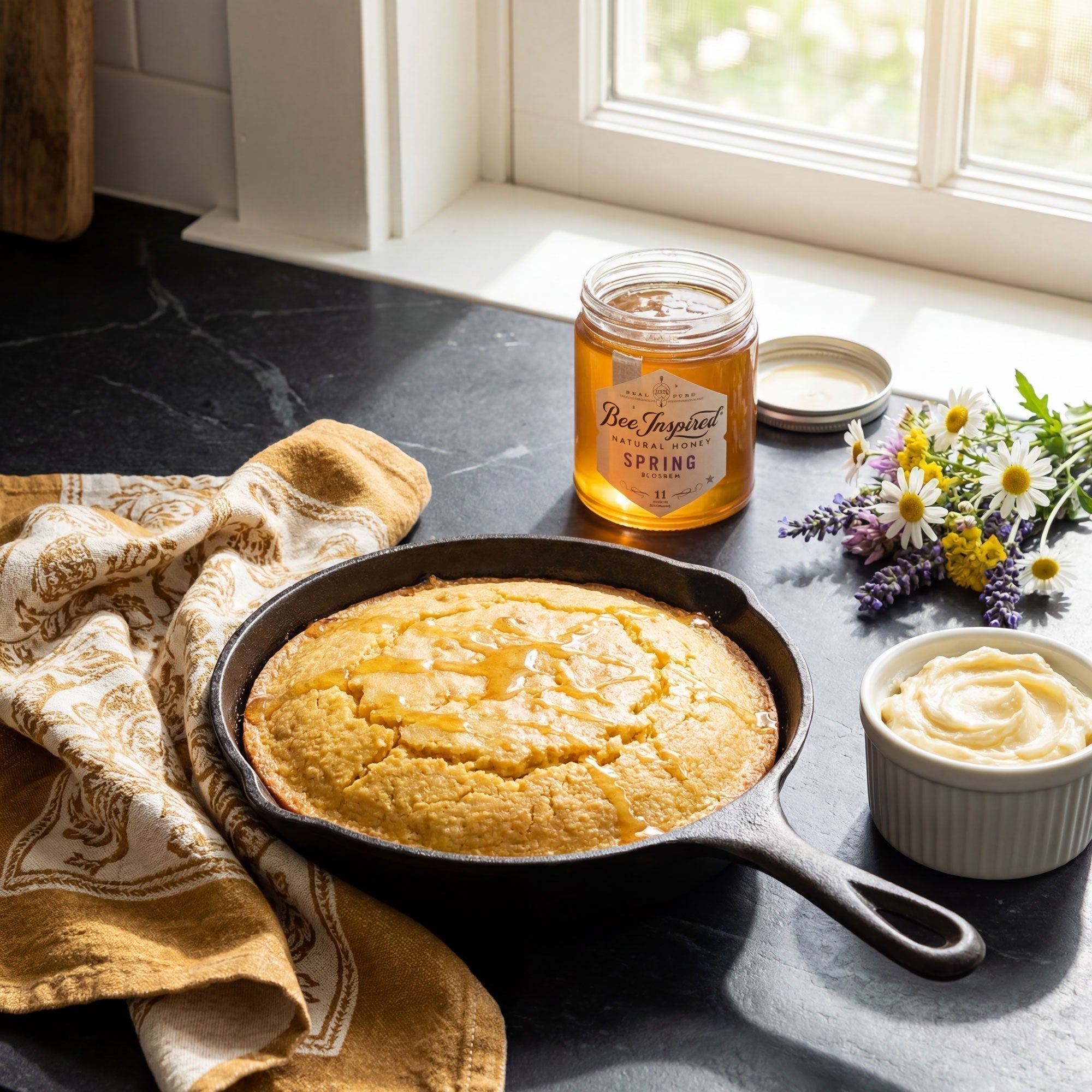 Southern Honey Cornbread Recipe (Cast Iron Skillet)