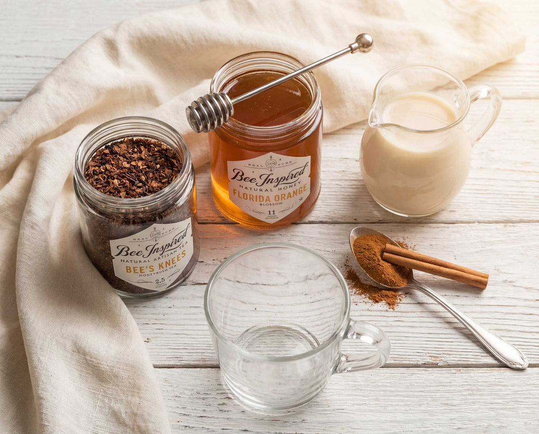 making honeybush latte